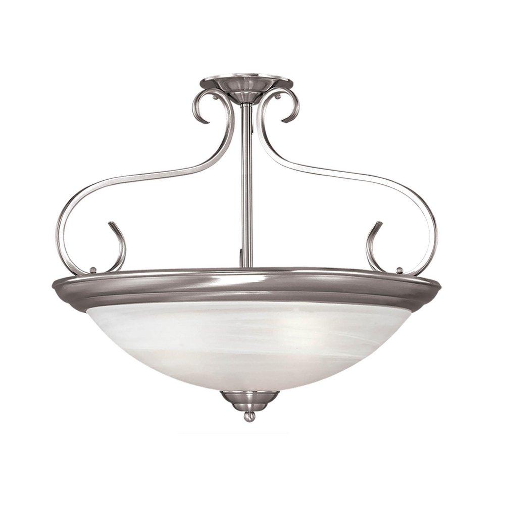 Millennium Lighting Satin Nickel 3-Light Semi-Flush Mount Ceiling Light 
