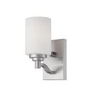 100W 1-Light Wall Sconce in Satin Nickel