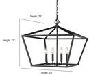 Millennium Lighting Matte Black 4-Light Pendant Light 