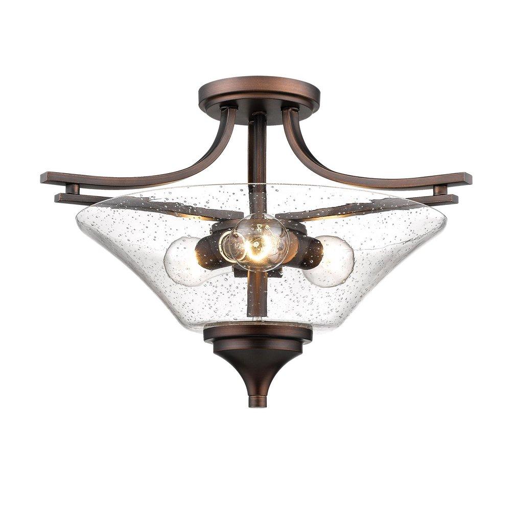 Millennium Lighting Rubbed Bronze 3-Light Semi-Flush Mount Ceiling Light 