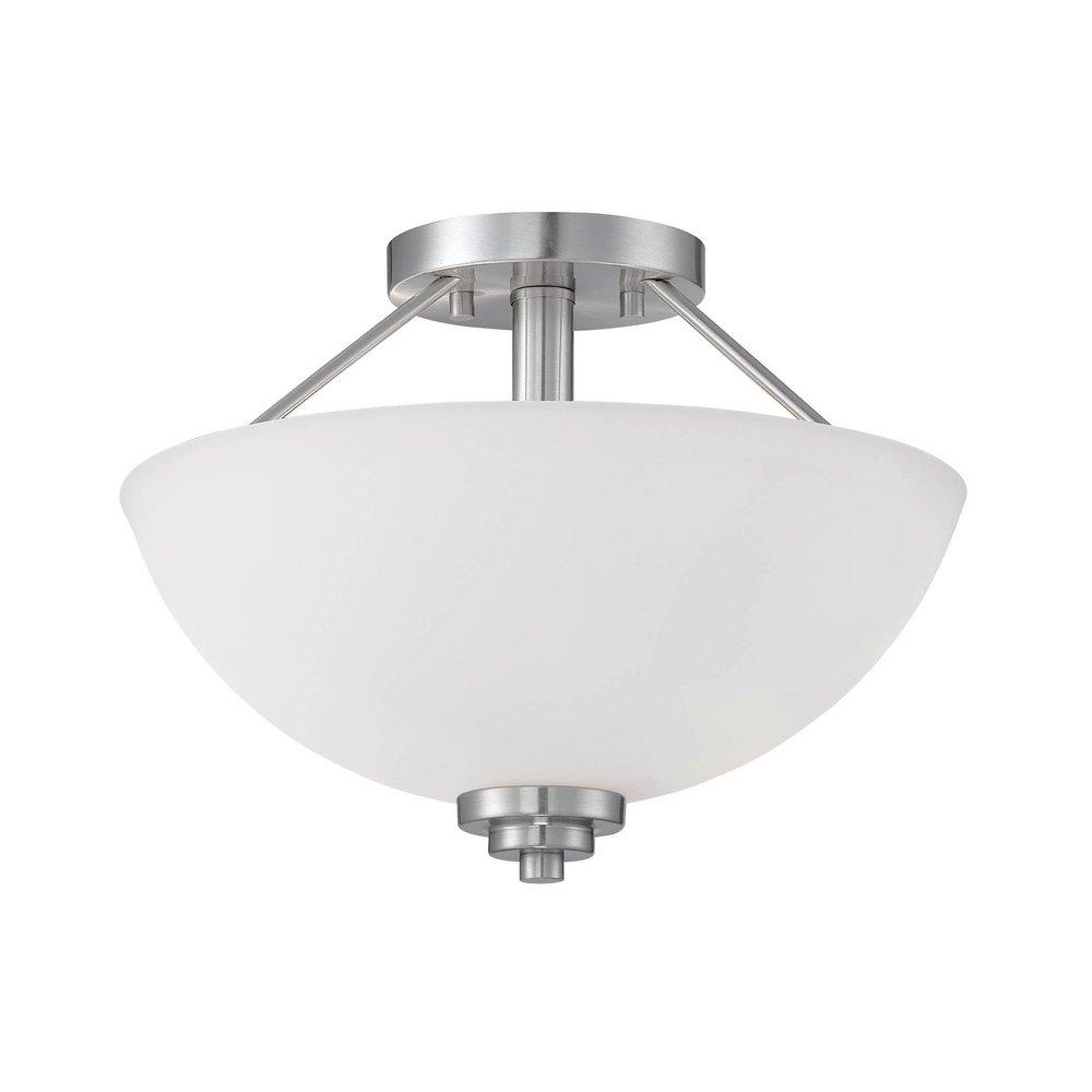 Millennium Lighting Satin Nickel 2-Light Semi-Flush Mount Ceiling Light 