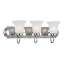 24 x 8-1/4 in. 300W 3-Light Medium E-26 Vanity Fixture in Polished Chrome