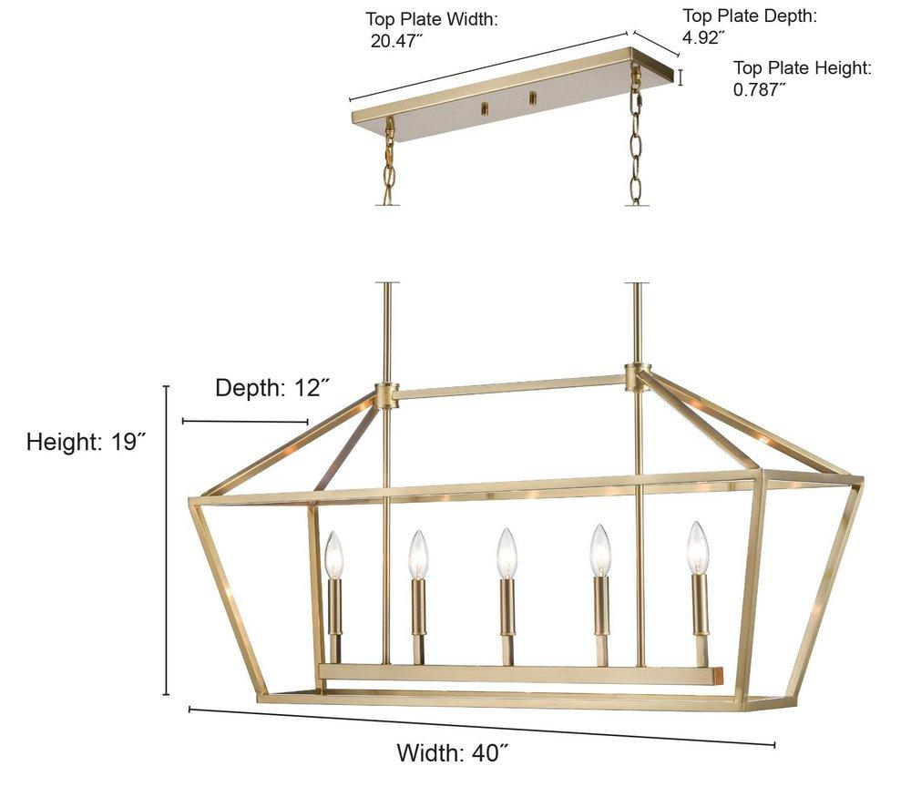 Millennium Lighting Vintage Gold 5-Light Island Light 