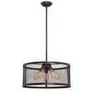 300W 5-Light Medium E-26 Pendant Light with Metal Wire Mesh Shade in Rubbed Bronze