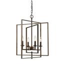 60W 4-Light Candelabra E-12 Pendant Light in Rubbed Bronze