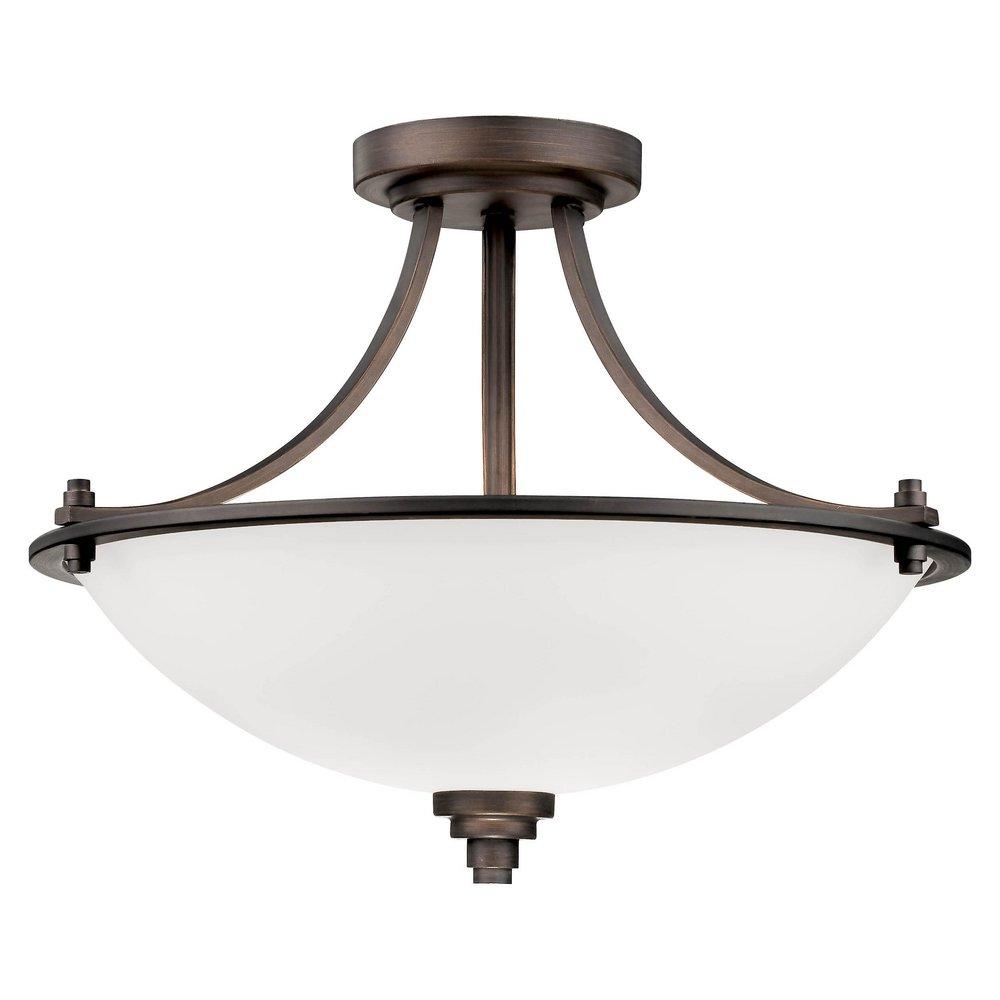 Millennium Lighting Satin Nickel 3-Light Semi-Flush Mount Ceiling Light 