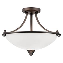 3-Light Semi-Flush Mount Ceiling Light in Rubbed Bronze