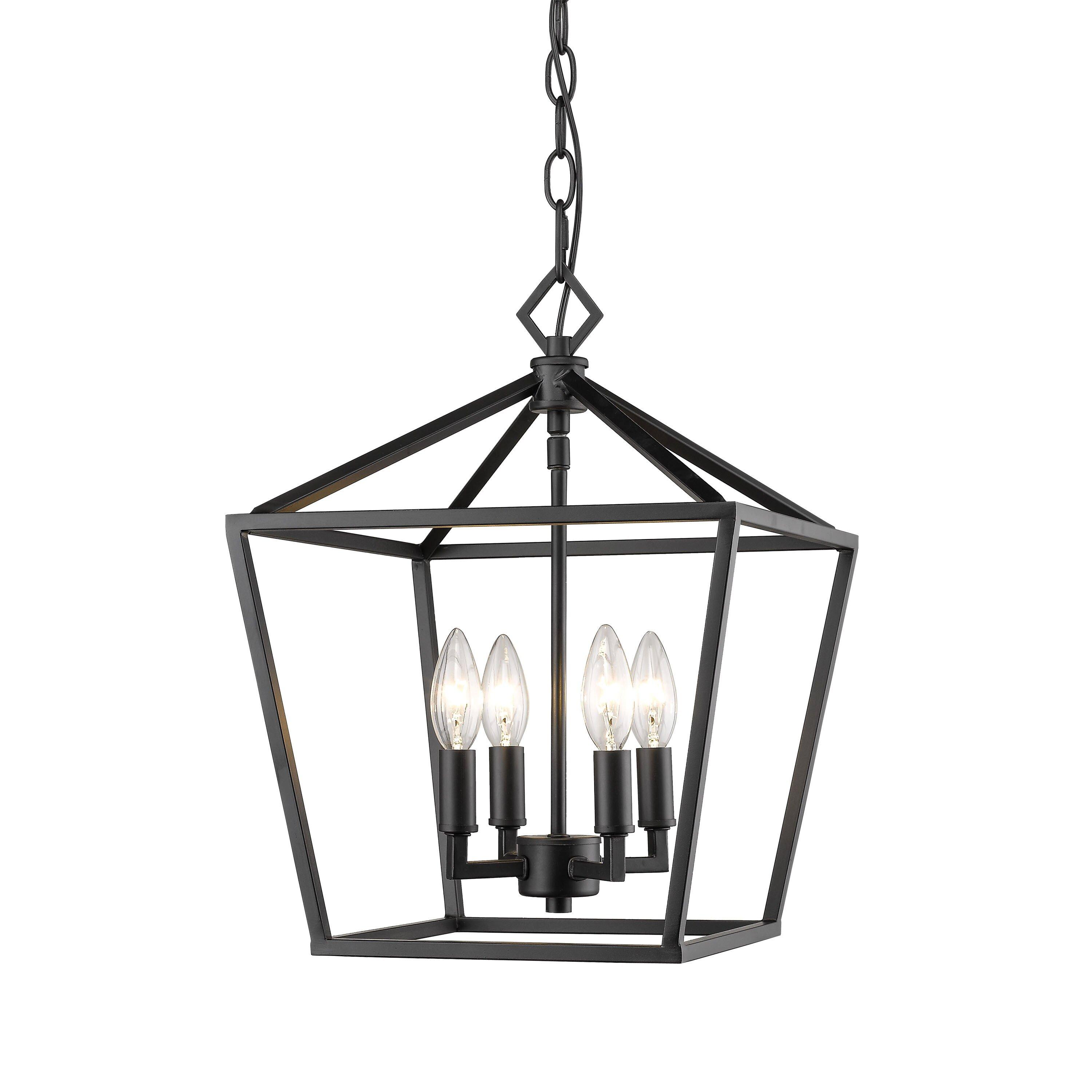 Millennium Lighting Matte Black 240W 4-Light Candelabra E-12 Pendant Light 