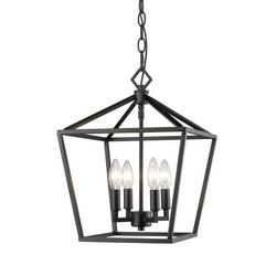 4-Light Pendant Light in Matte Black