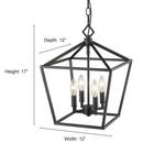 Millennium Lighting Matte Black 240W 4-Light Candelabra E-12 Pendant Light 