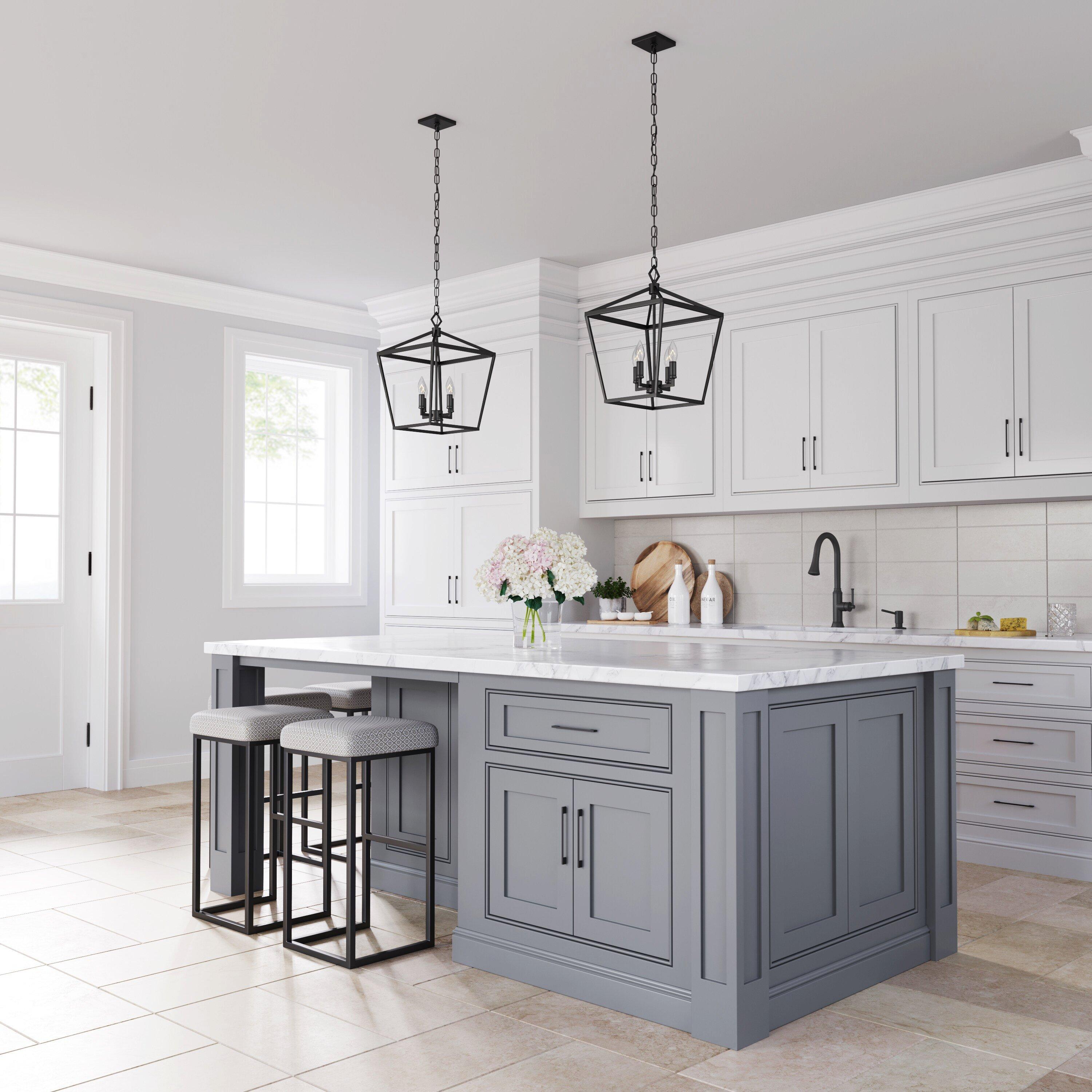Millennium Lighting Matte Black 240W 4-Light Candelabra E-12 Pendant Light 