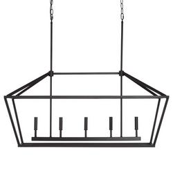 5-Light Island Light in Matte Black