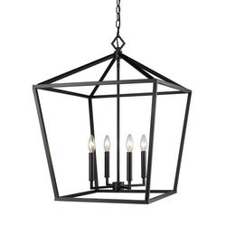 4-Light Pendant Light in Matte Black