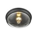 1-Light Flush Mount Ceiling Light in Matte Black