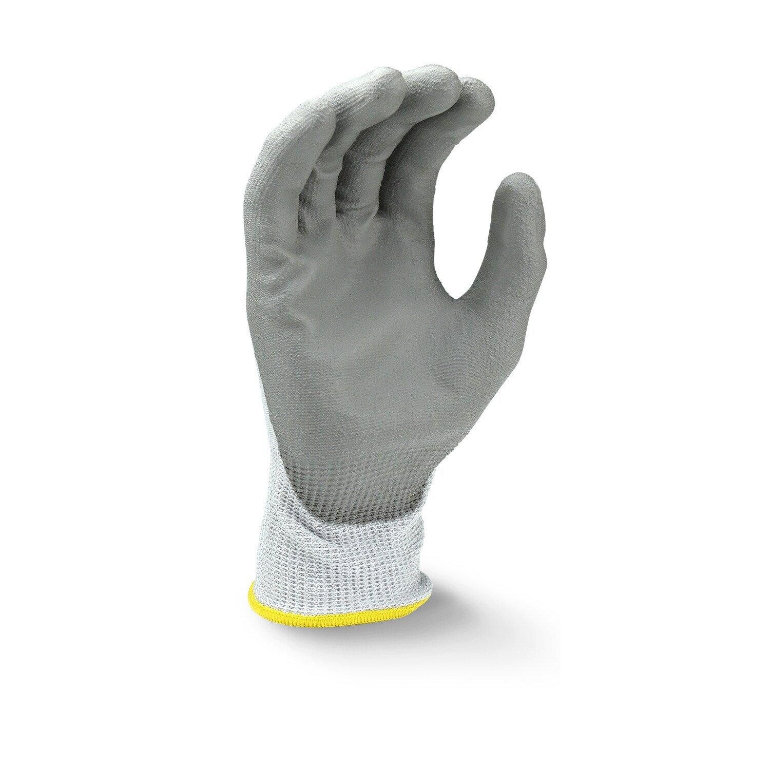 Radians Light Grey 13G Cut Level A3 Polyurathane Palm Dipped Gloves 