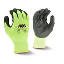 Radians Hi-Viz Green 13G Cut Level A8 PU Coated Glove in High Visibility Green with Black 