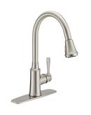 Single Handle Pull Down Kitchen Faucet in Brushed Nickel