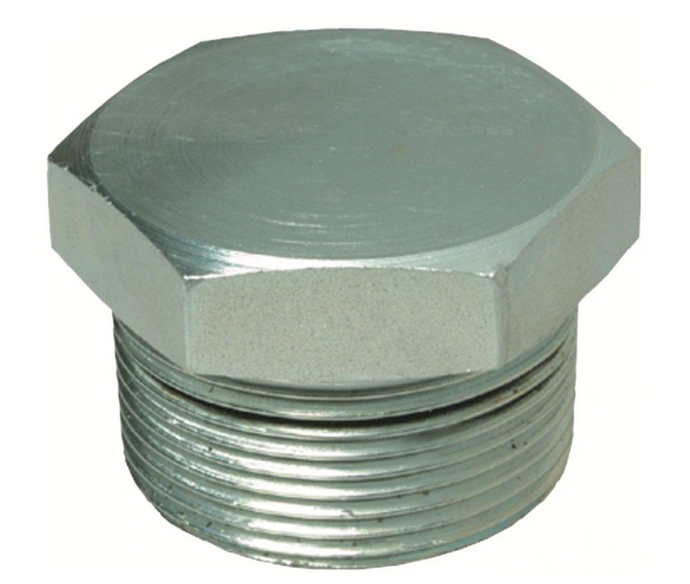 NPT Domestic Galvanized Steel Solid Bull Hex Head Plug 
