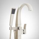 Signature Hardware Brushed Nickel 1.8 gpm Floor Mount Tub Filler Faucet with Single Lever Handle 