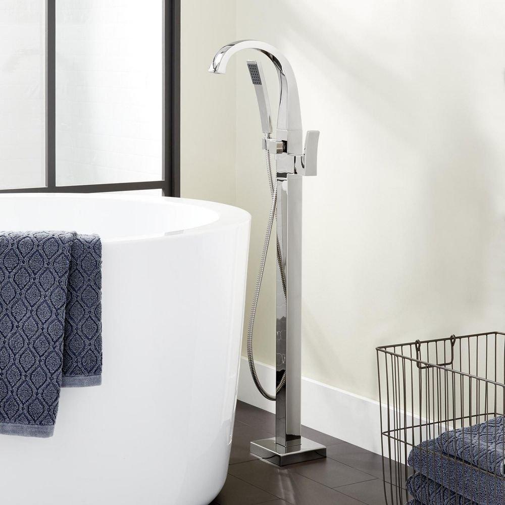 Signature Hardware Chrome Single Handle Lever Floor Mount Filler (Trim Only) 