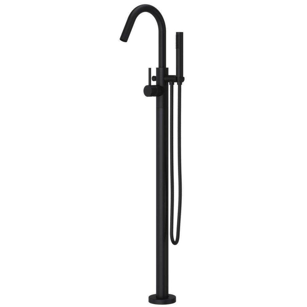 Pfister Matte Black Single Handle Lever Floor Mount Filler (Trim Only) 
