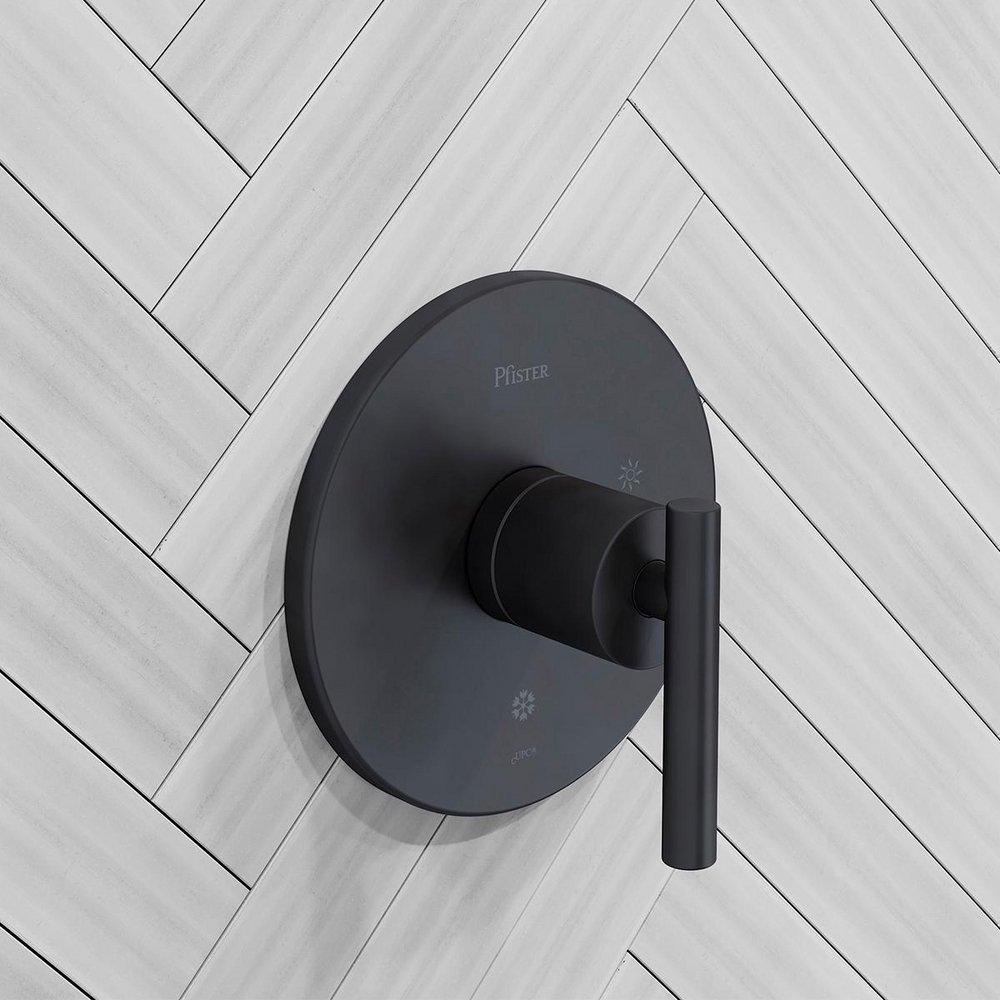 Pfister Matte Black Single Handle Bathtub & Shower Faucet (Trim Only) 