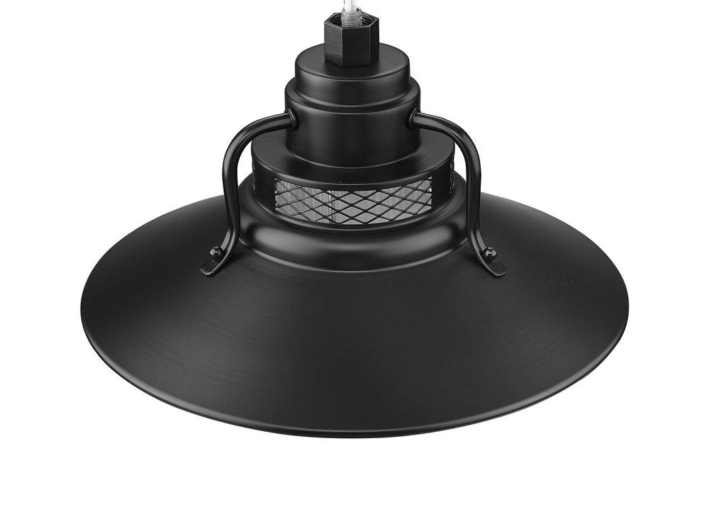 Millennium Lighting Satin Black 100W 1-Light Medium E-26 Pendant Light with Inside Etched Glass 