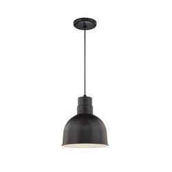 1-Light Cord Hung Deep Bowl Shade in Satin Black