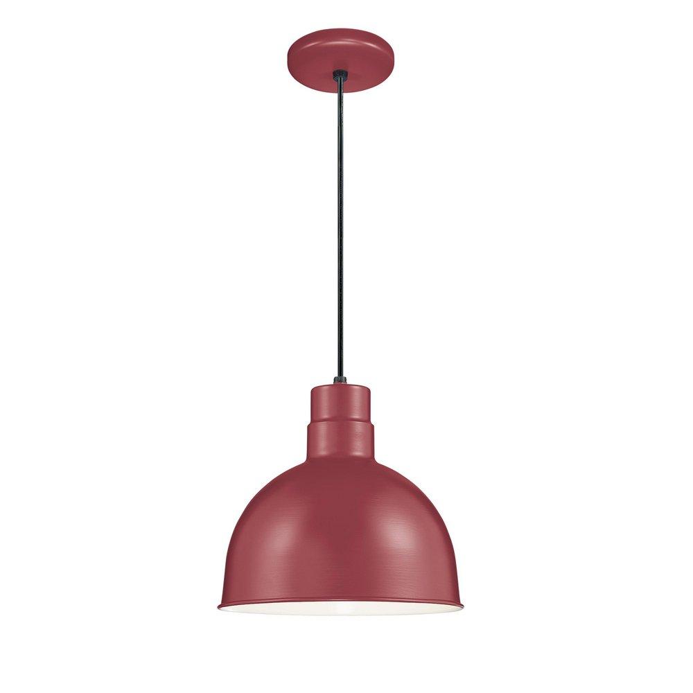 Millennium Lighting Satin Red 1-Light Cord Hung Deep Bowl Shade 