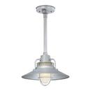 100W 1-Light Medium E-26 Pendant Light with Inside Etched Glass in Galvanized