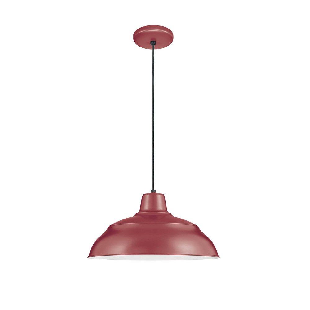 Millennium Lighting Satin Red 1-Light Cord Hung Warehouse Shade 