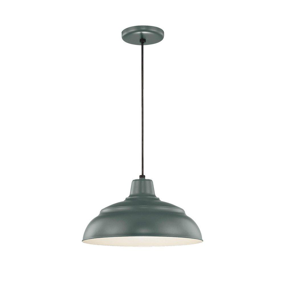 Millennium Lighting Satin Green 1-Light Cord Hung Warehouse Shade 