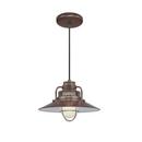 100W 1-Light Medium E-26 Pendant Light with Inside Etched Glass in Architectural Bronze