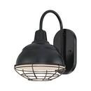 8 x 11-3/4 in. 100W 1-Light Outdoor Wall Sconce in Satin Black