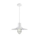 14 in. 100W 1-Light Medium E-26 Pendant Light with Inside Etched Glass in White