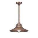100W 1-Light Medium E-26 Pendant Light with Inside Etched Glass in Copper