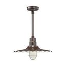 14 in. 100W 1-Light Medium E-26 Pendant Light with Inside Etched Glass in Architectural Bronze
