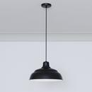 Millennium Lighting Satin Black 200W 1-Light Warehouse Cord Hung Outdoor Pendant 