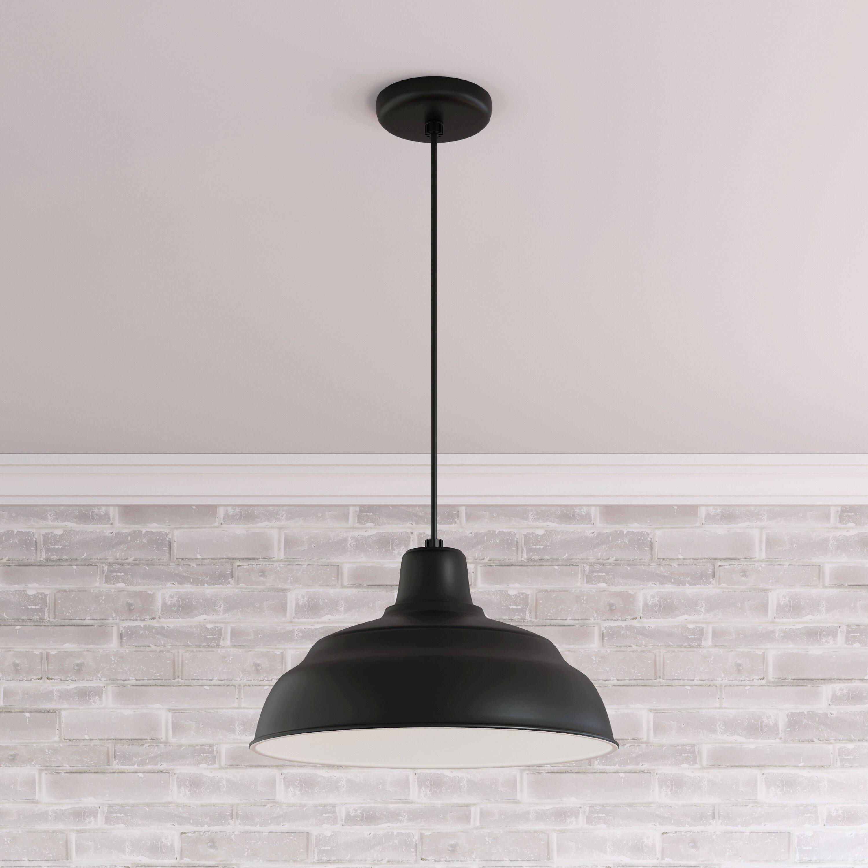 Millennium Lighting Satin Black 200W 1-Light Warehouse Cord Hung Outdoor Pendant 