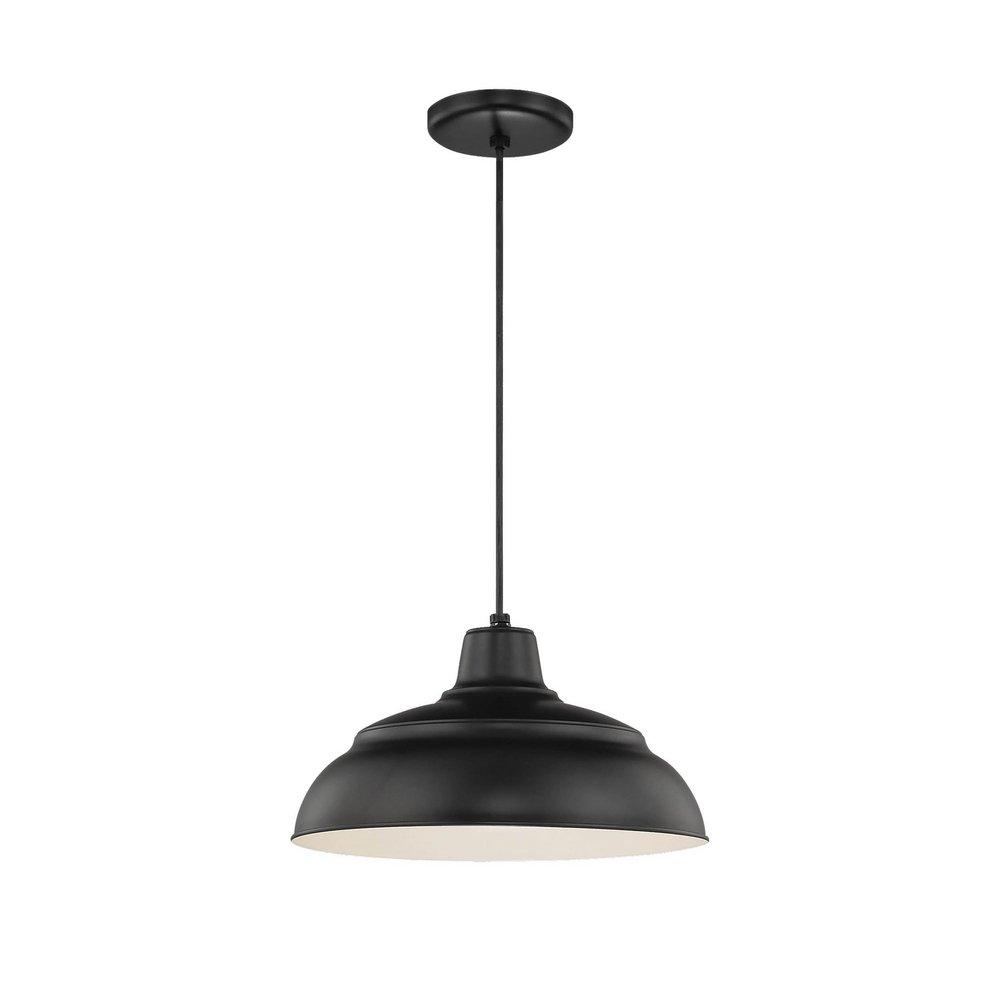Millennium Lighting Satin Black 1-Light Cord Hung Warehouse Shade 