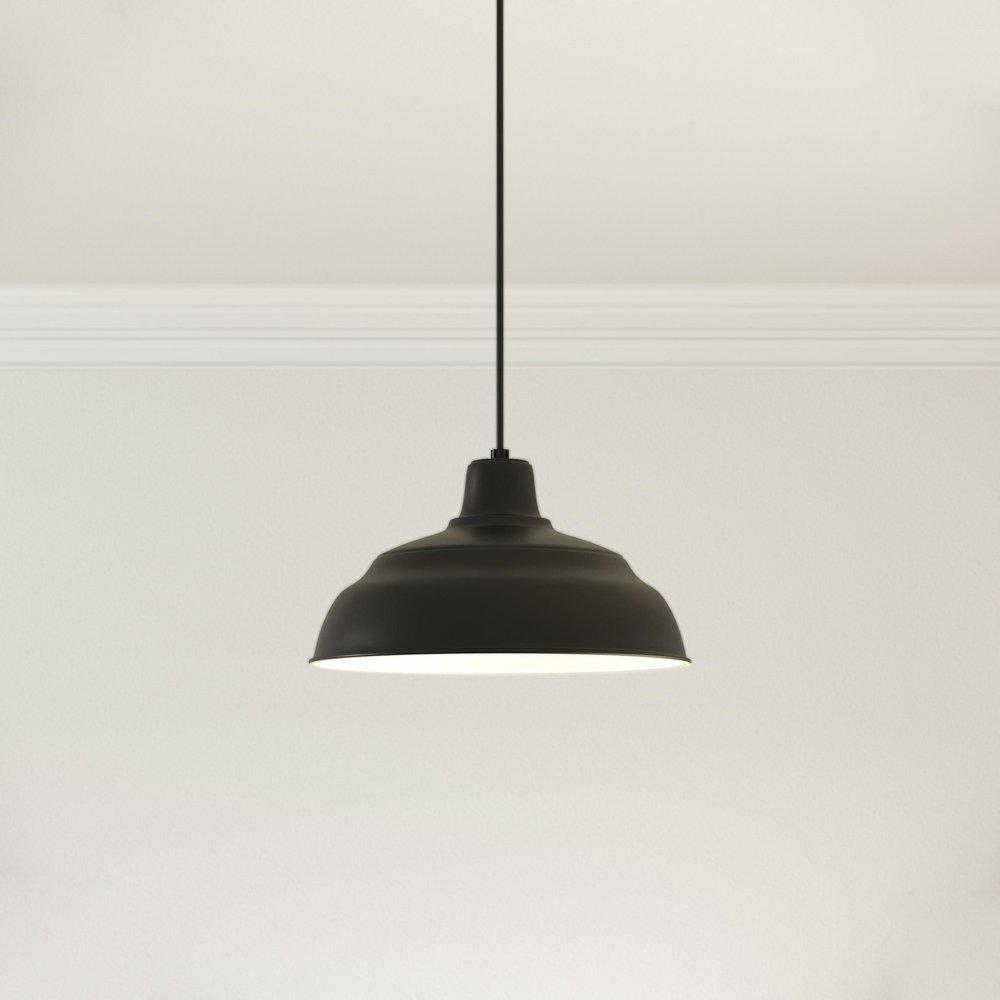 Millennium Lighting Satin Black 1-Light Cord Hung Warehouse Shade 