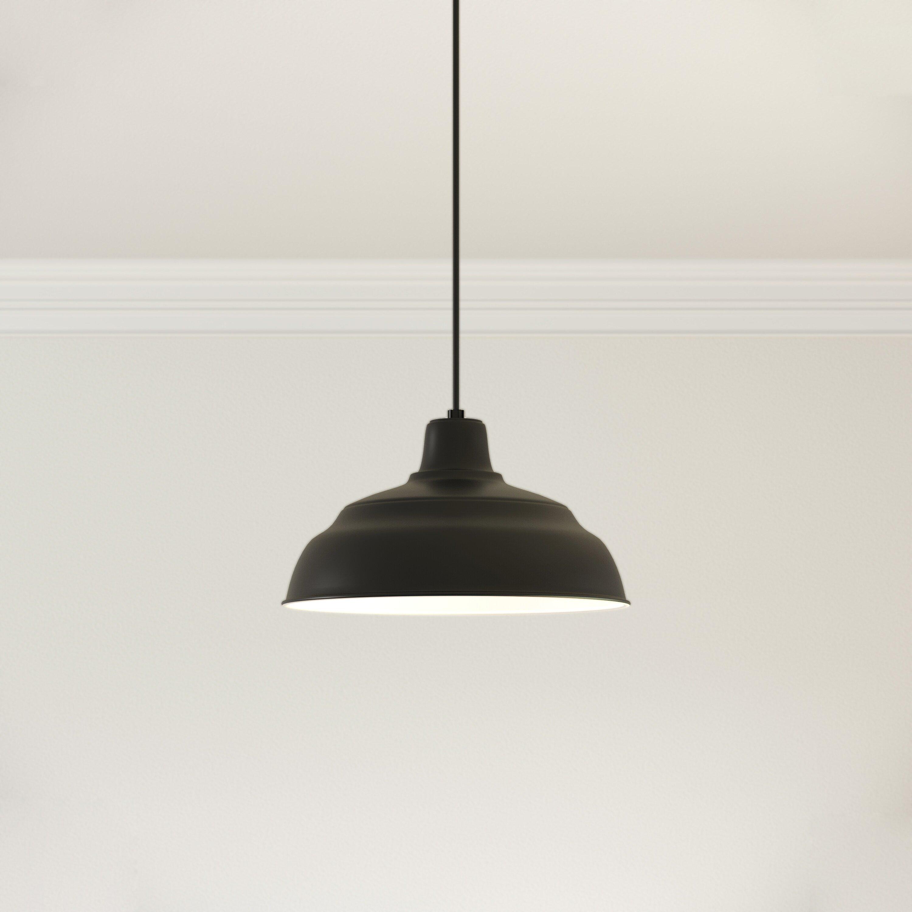 Millennium Lighting Satin Black 200W 1-Light Warehouse Cord Hung Outdoor Pendant 
