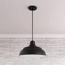 Millennium Lighting Satin Black 200W 1-Light Warehouse Cord Hung Outdoor Pendant 