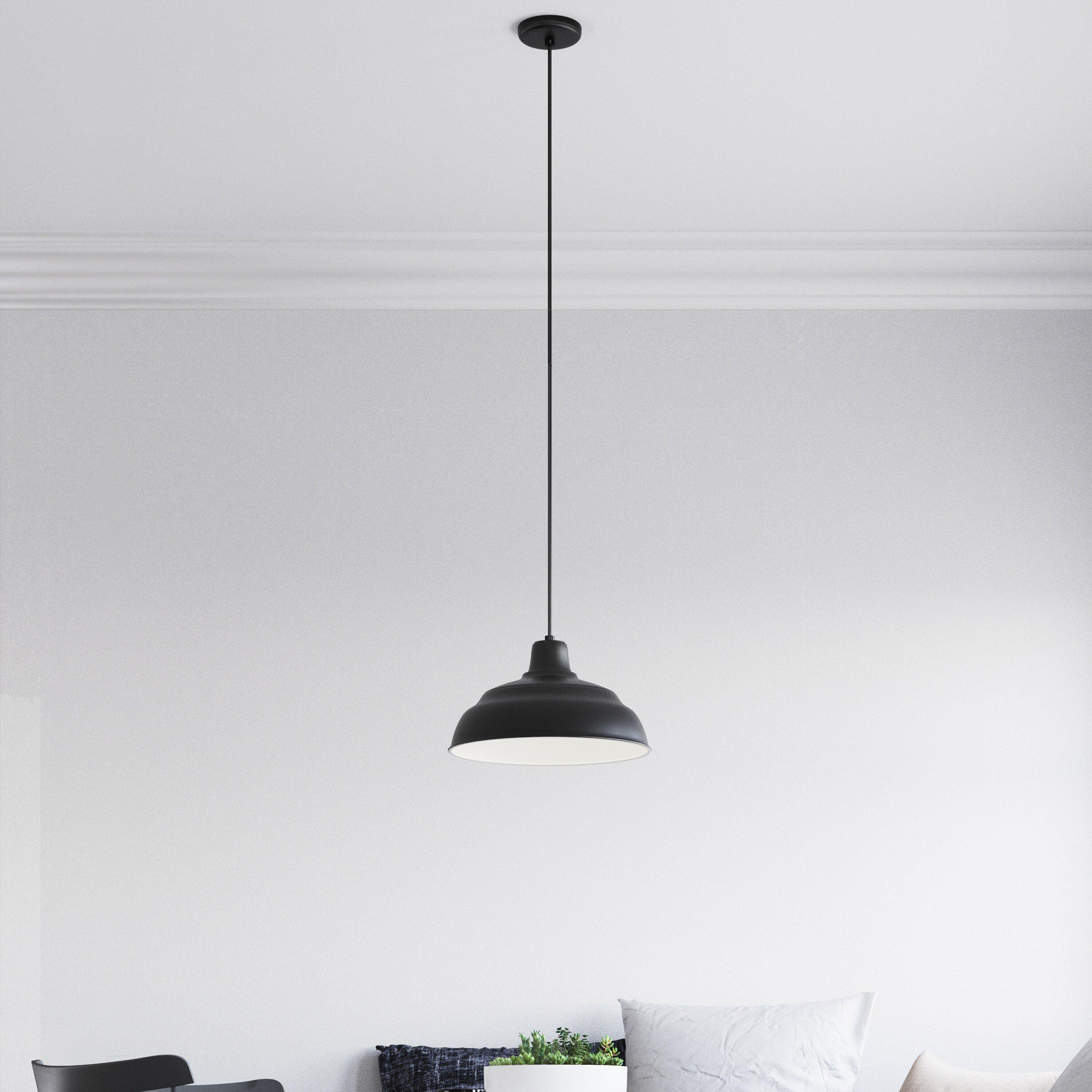 Millennium Lighting Satin Black 200W 1-Light Warehouse Cord Hung Outdoor Pendant 