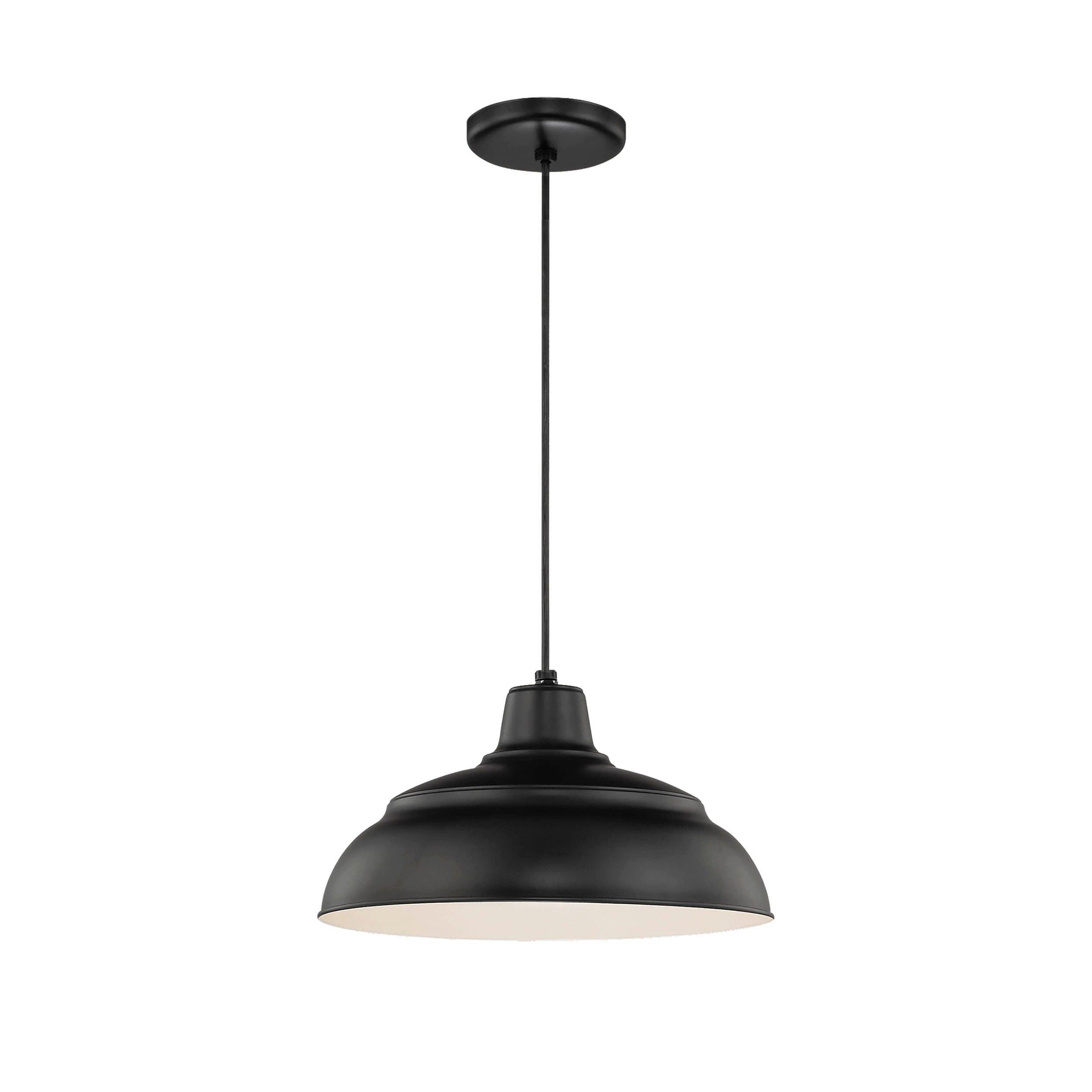 Millennium Lighting Satin Black 200W 1-Light Warehouse Cord Hung Outdoor Pendant 