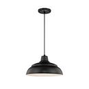 Millennium Lighting Satin Black 200W 1-Light Warehouse Cord Hung Outdoor Pendant 