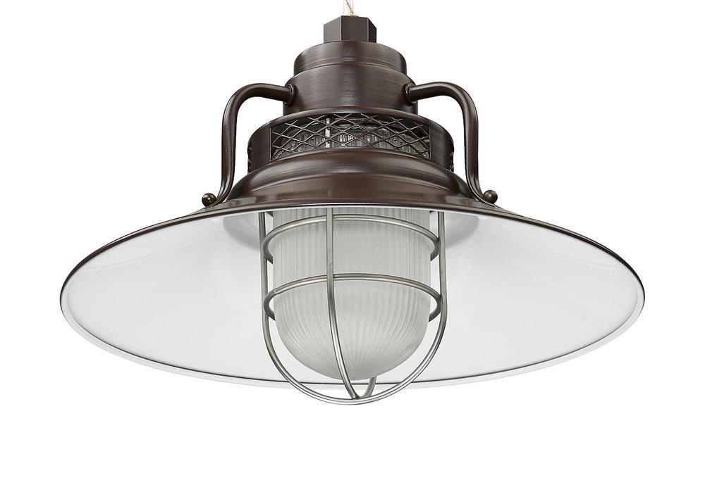 Millennium Lighting Architectural Bronze 1-Light Stem Hung Railroad Shade 