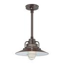 100W 1-Light Medium E-26 Pendant Light with Inside Etched Glass in Architectural Bronze