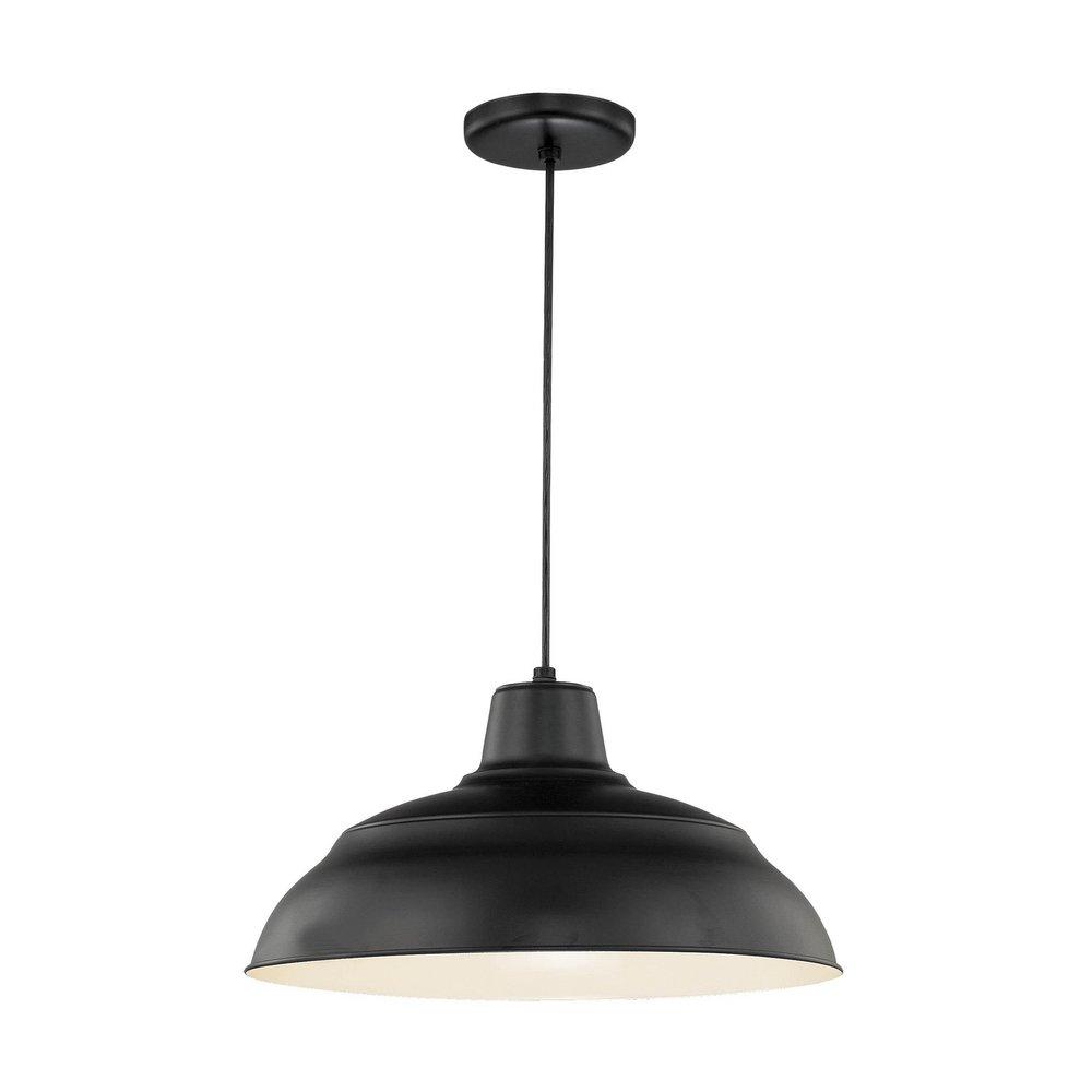 Millennium Lighting Satin Black 1-Light Cord Hung Warehouse Shade 