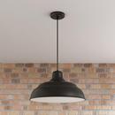 Millennium Lighting Satin Black 200W 1-Light Warehouse Cord Hung Outdoor Pendant 